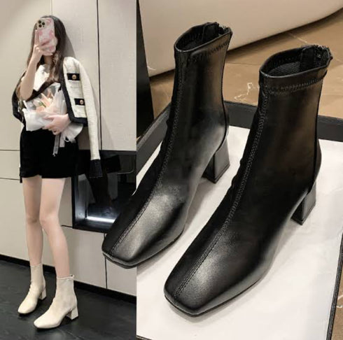 Women Round Toe Ankle Boots